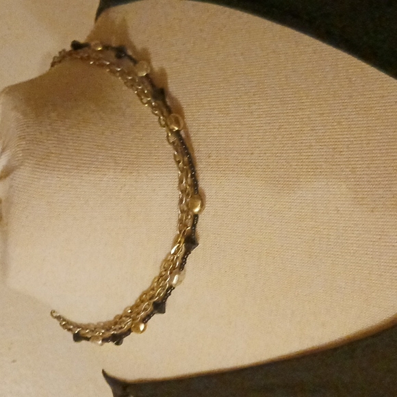 NWT- LAURA ASHLEY Black, Gold, & Silver Beaded, w/ 2 Sep. Gold & Silver Necklace - Picture 1 of 9